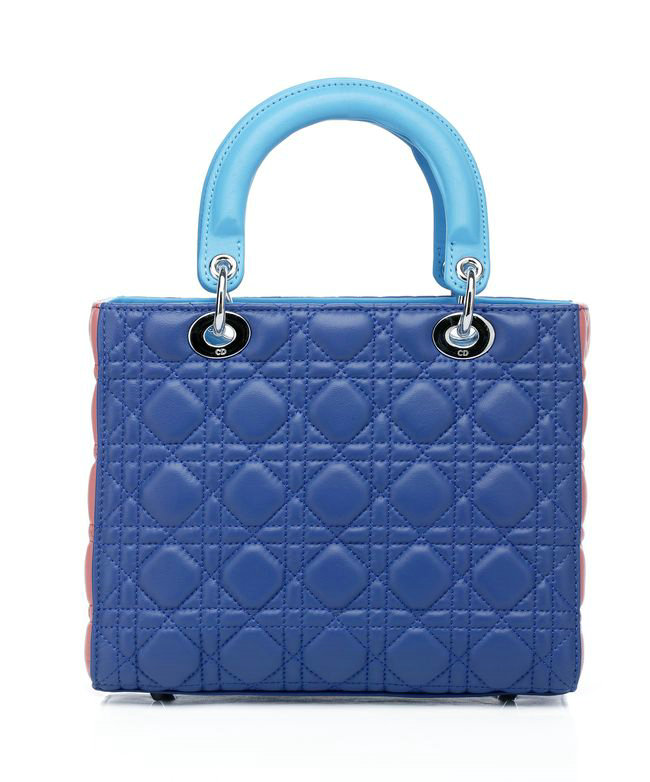 replica jumbo lady dior lambskin leather 6325 blue&pink